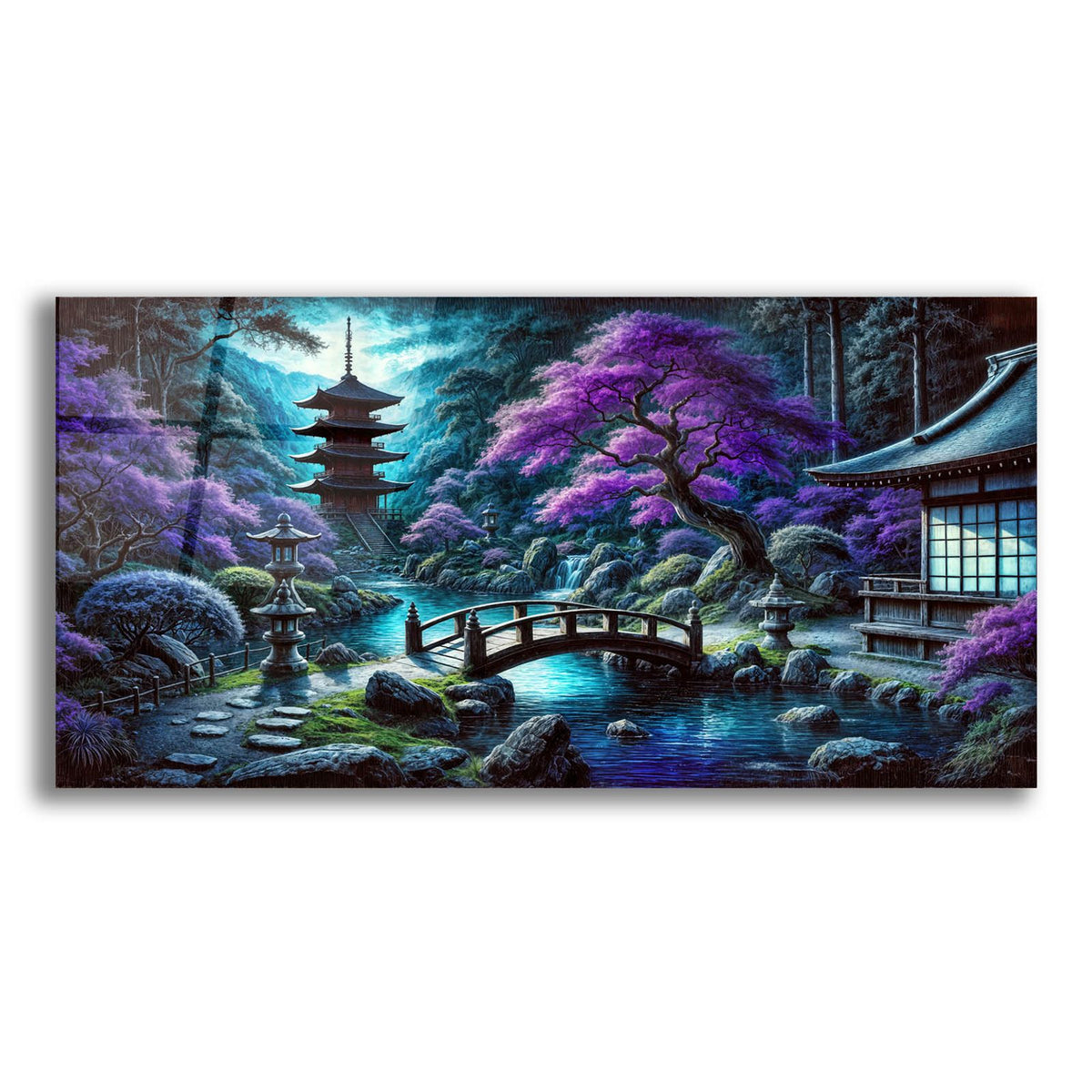 Dramatic Japanese Garden by Rey Klimt acrylic glass wall art