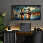 Dramatic London Night by Rey Klimt - 48x24 acrylic wall art in a room