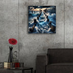 Dramatic Waves Over Pier by Rey Klimt - 24x24 acrylic wall art in a room