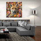 Fox Surrounded By Flowers by Rey Klimt - 36x36 acrylic wall art in a room