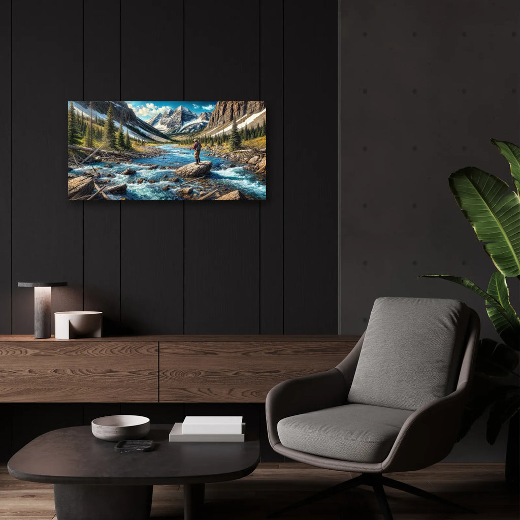 Gone Fishing by Rey Klimt - 24x12 acrylic wall art in a room