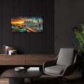 Los Angeles - Futuristic Painting by Rey Klimt - 24x12 acrylic wall art in a room