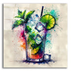 Mojito Cocktail Watercolor by Rey Klimt acrylic glass wall art