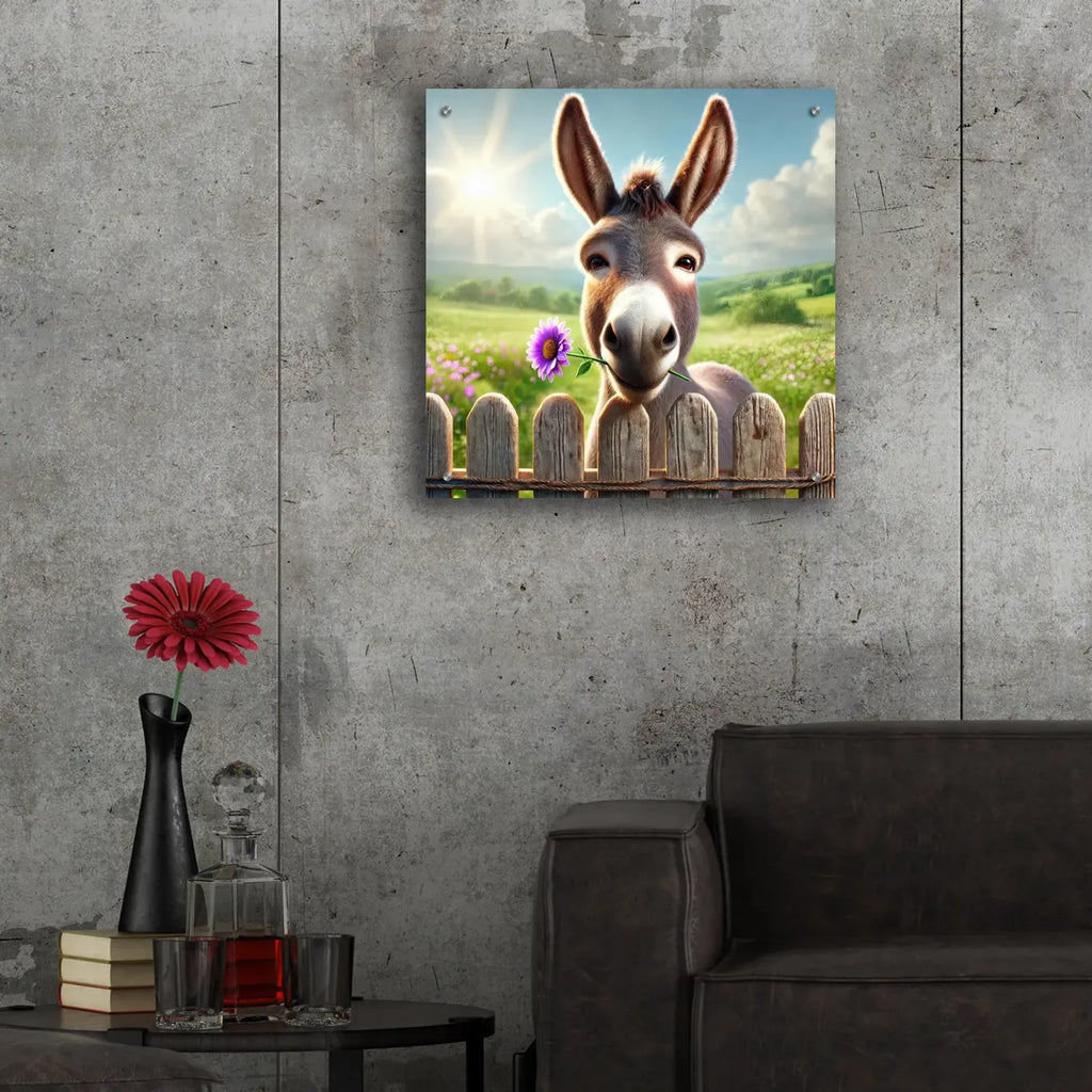Nice To Meet You - Donkey by Rey Klimt - 24x24 acrylic wall art in a room