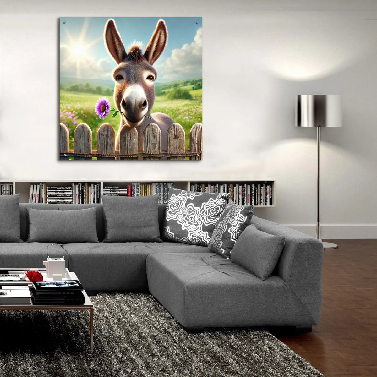 Nice To Meet You - Donkey by Rey Klimt - 36x36 acrylic wall art in a room
