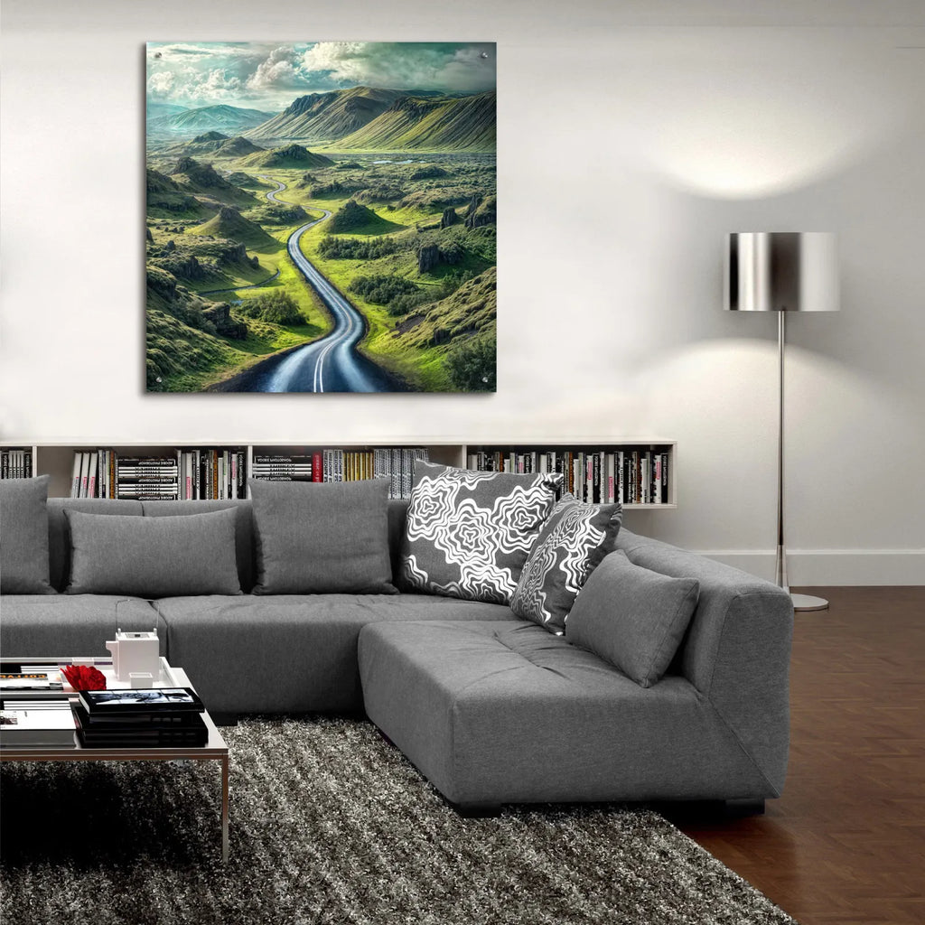 Road Is Calling by Rey Klimt - 36x36 acrylic wall art in a room