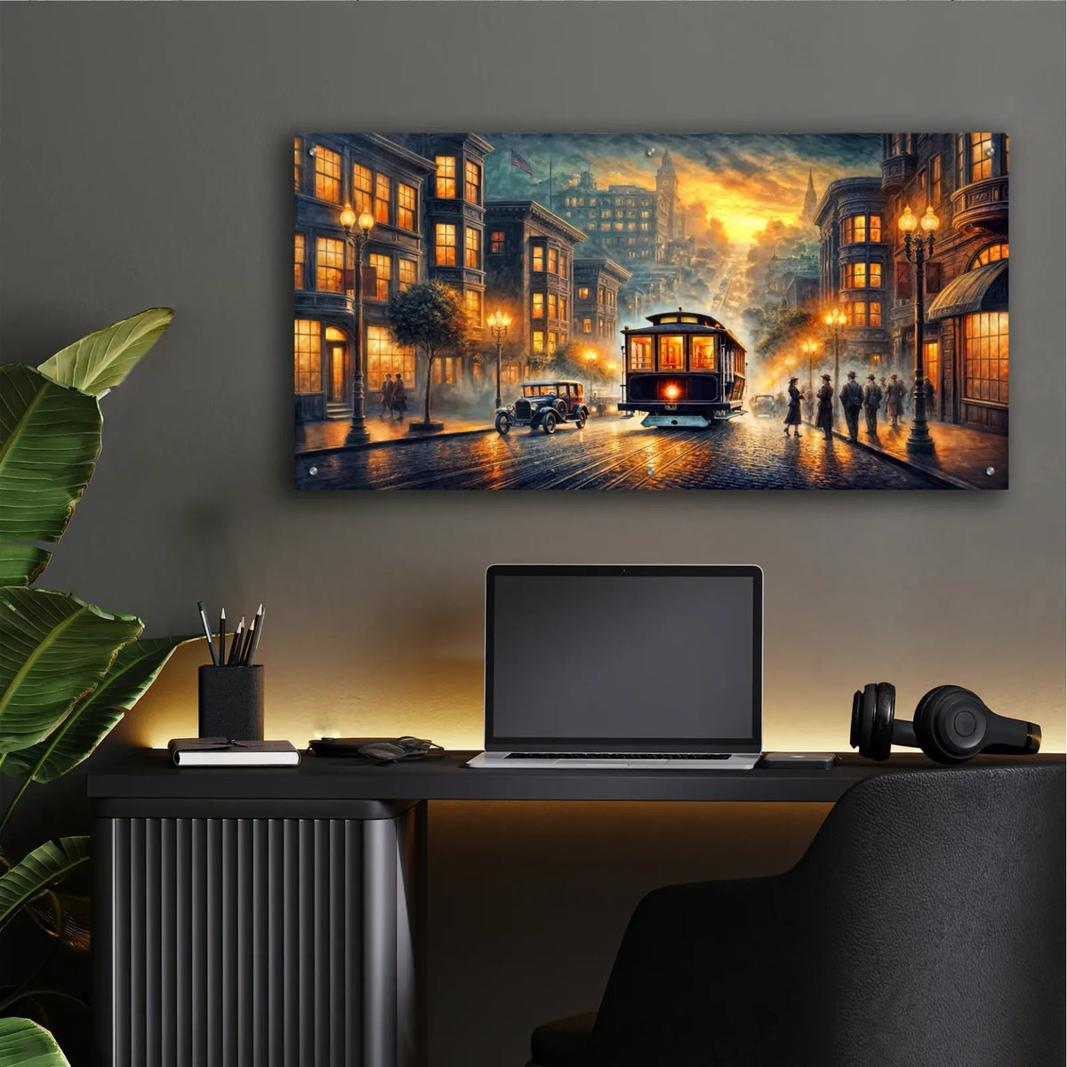 San Francisco 1920s by Rey Klimt - 48x24 acrylic wall art in a room
