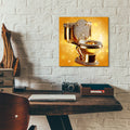 The Throne - Gold And Diamonds Toilet by Rey Klimt - 12x12 acrylic wall art in a room