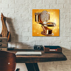 The Throne - Gold And Diamonds Toilet by Rey Klimt - 12x12 acrylic wall art in a room