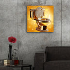 The Throne - Gold And Diamonds Toilet by Rey Klimt - 24x24 acrylic wall art in a room
