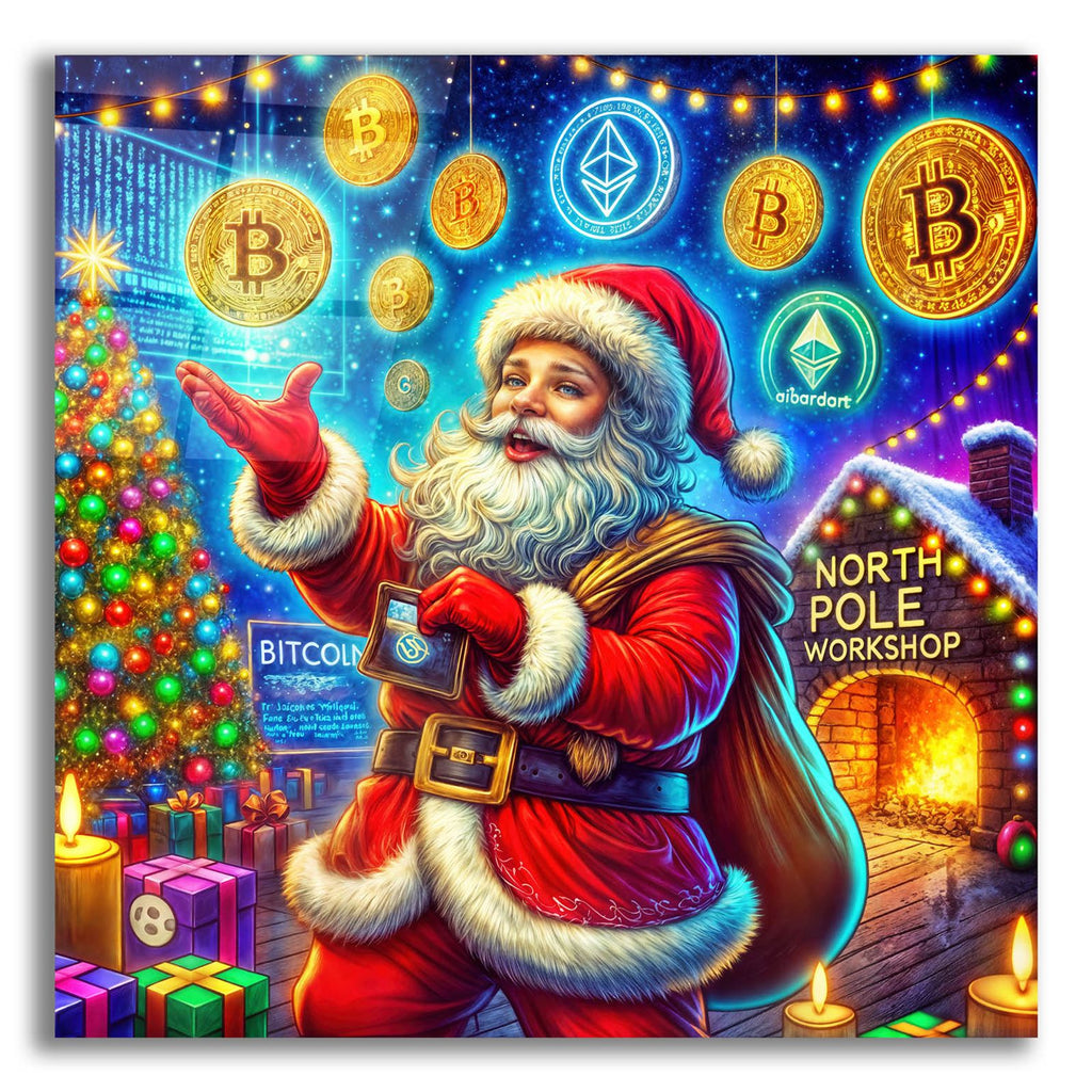 Crypto Christmas by Rey Klimt acrylic glass wall art