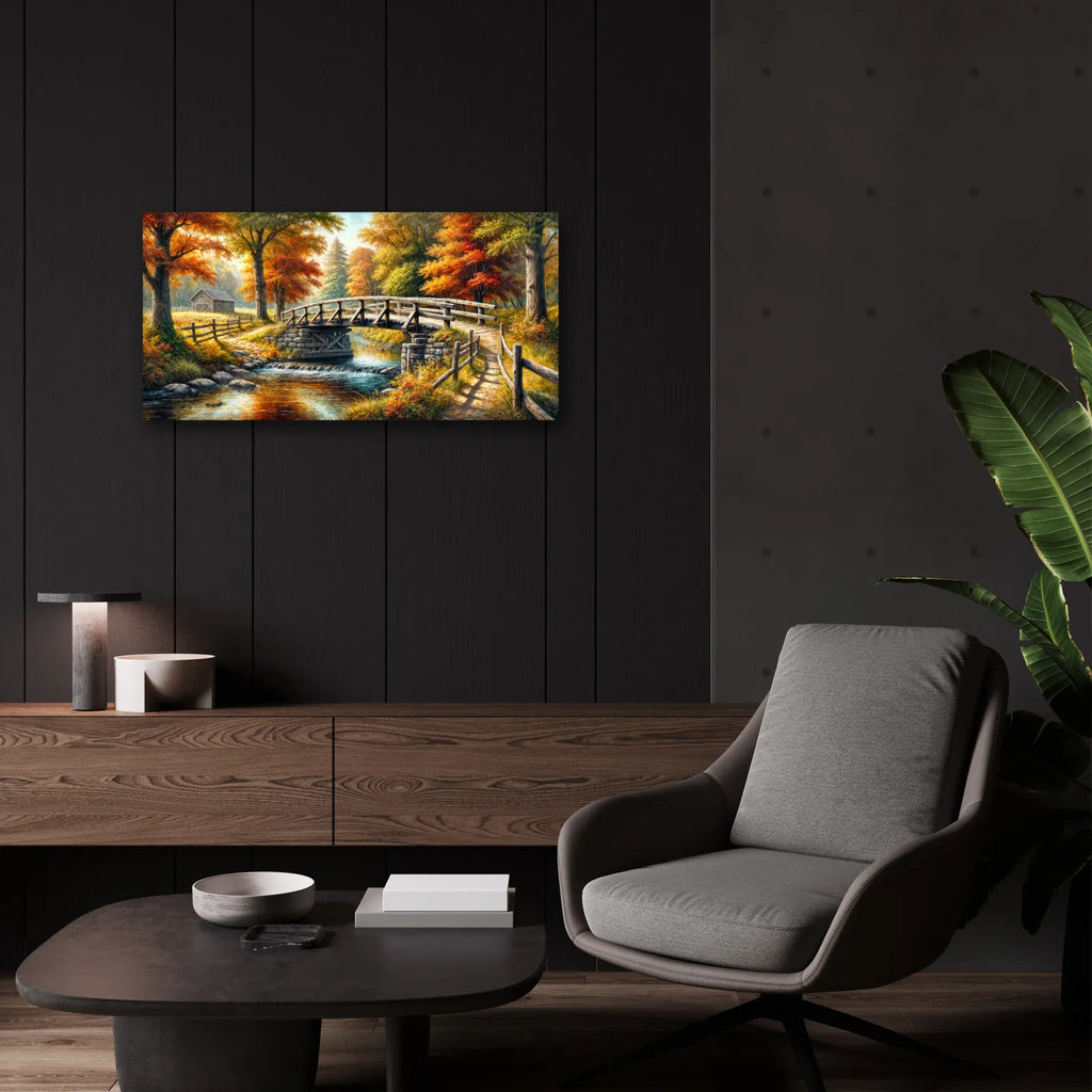 Countryside Bridge by Rey Klimt - 24x12 acrylic wall art in a room