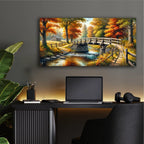 Countryside Bridge by Rey Klimt - 48x24 acrylic wall art in a room