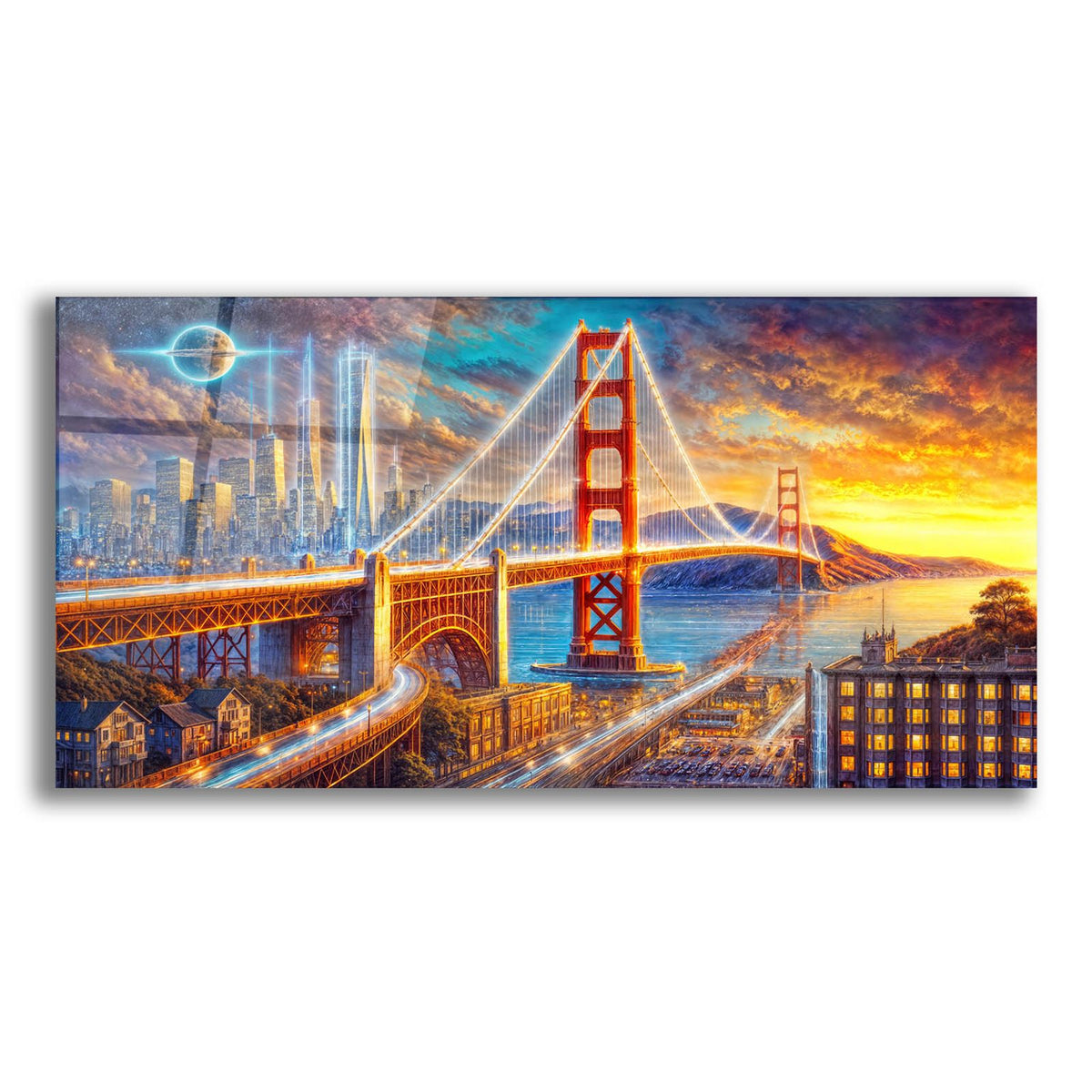 Golden Gate Bridge by Rey Klimt acrylic glass wall art