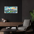 Houston Watercolor by Rey Klimt - 24x12 acrylic wall art in a room