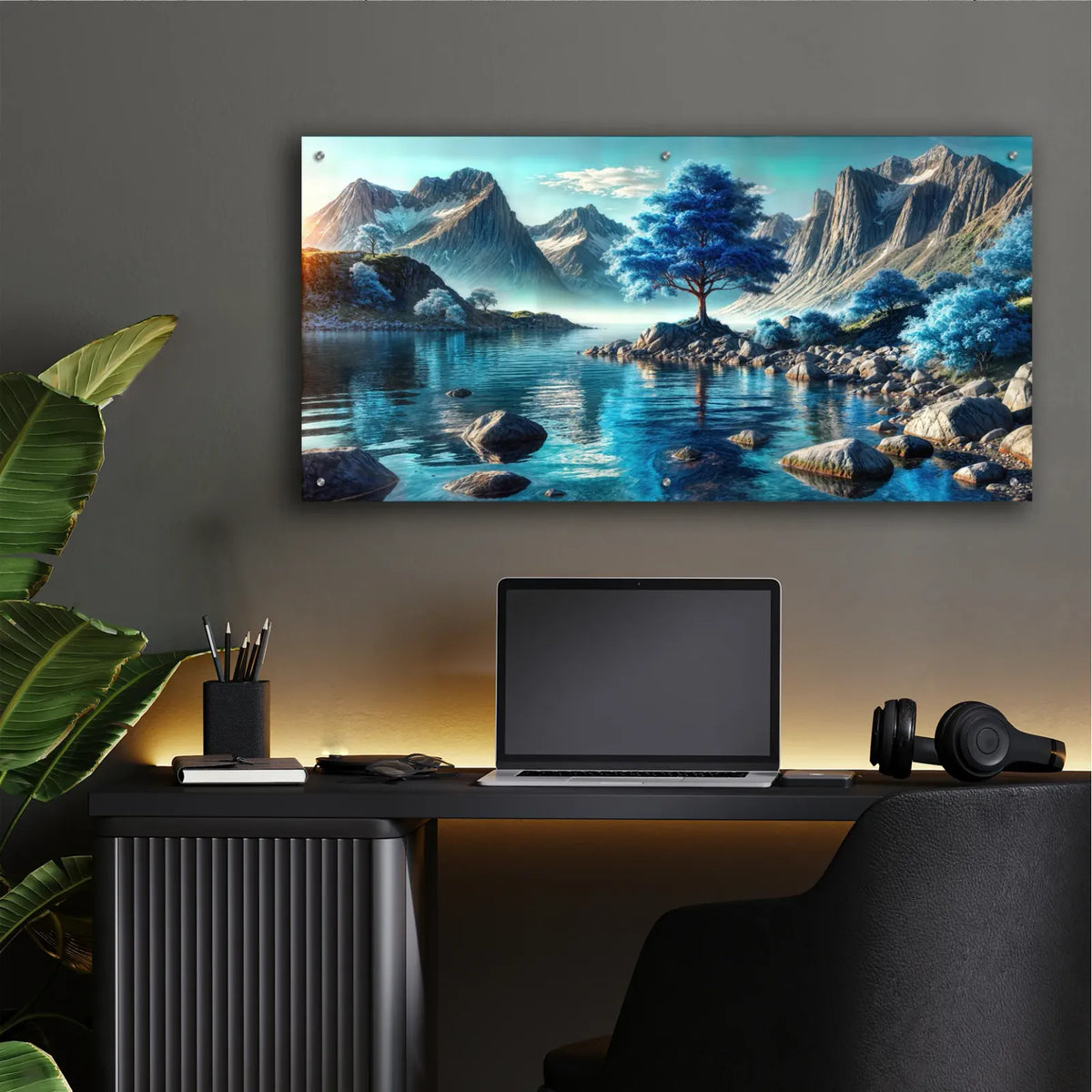 Place Blue by Rey Klimt - 48x24 acrylic wall art in a room