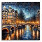 Amsterdam Canals At Night by Rey Klimt acrylic glass wall art