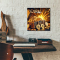 Bitcoin Gold Treasure Chest by Rey Klimt - 12x12 acrylic wall art in a room