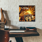 Bitcoin Gold Treasure Chest by Rey Klimt - 12x12 acrylic wall art in a room