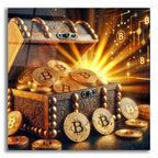 Bitcoin Gold Treasure Chest by Rey Klimt acrylic glass wall art