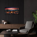 Campfire In Mountains At Sunset by Rey Klimt - 24x12 acrylic wall art in a room