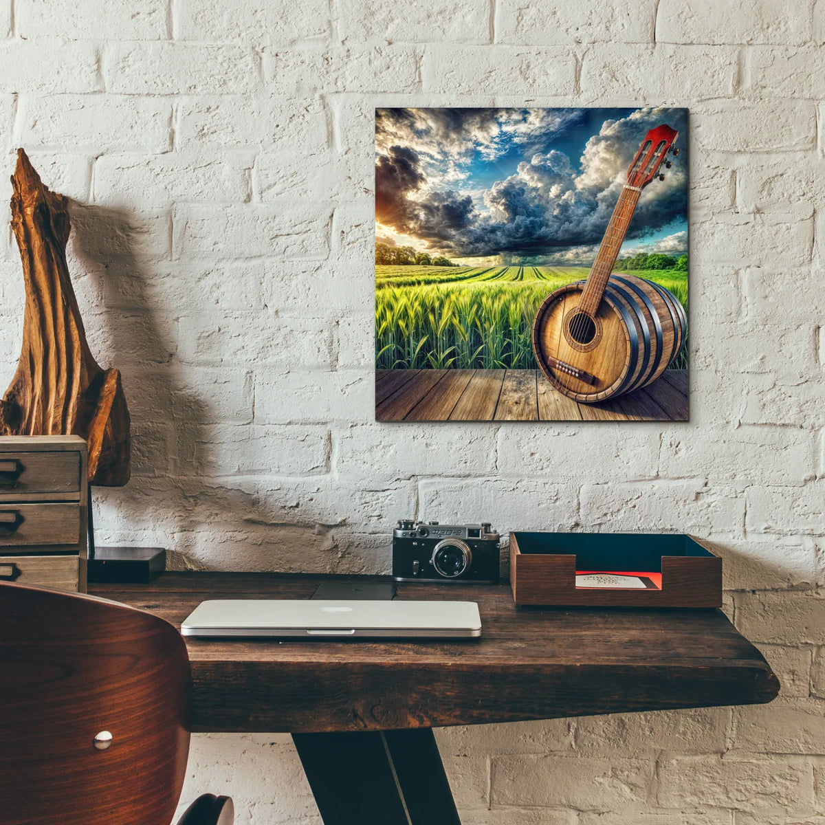 Country Music by Rey Klimt - 12x12 acrylic wall art in a room