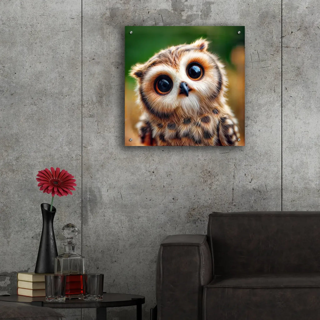 Cute Owl by Rey Klimt - 24x24 acrylic wall art in a room
