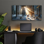 Deer Winter Forest by Rey Klimt - 48x24 acrylic wall art in a room