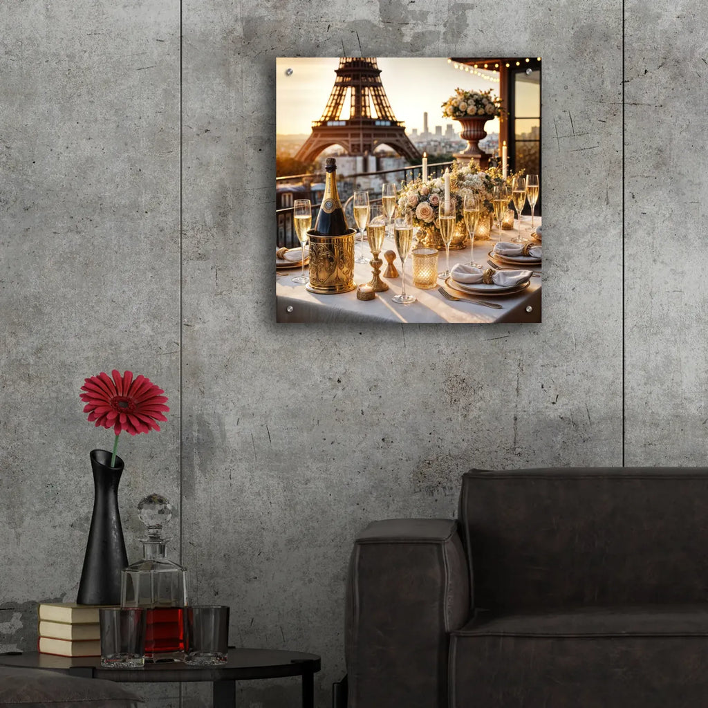 Dinner In Paris by Rey Klimt - 24x24 acrylic wall art in a room