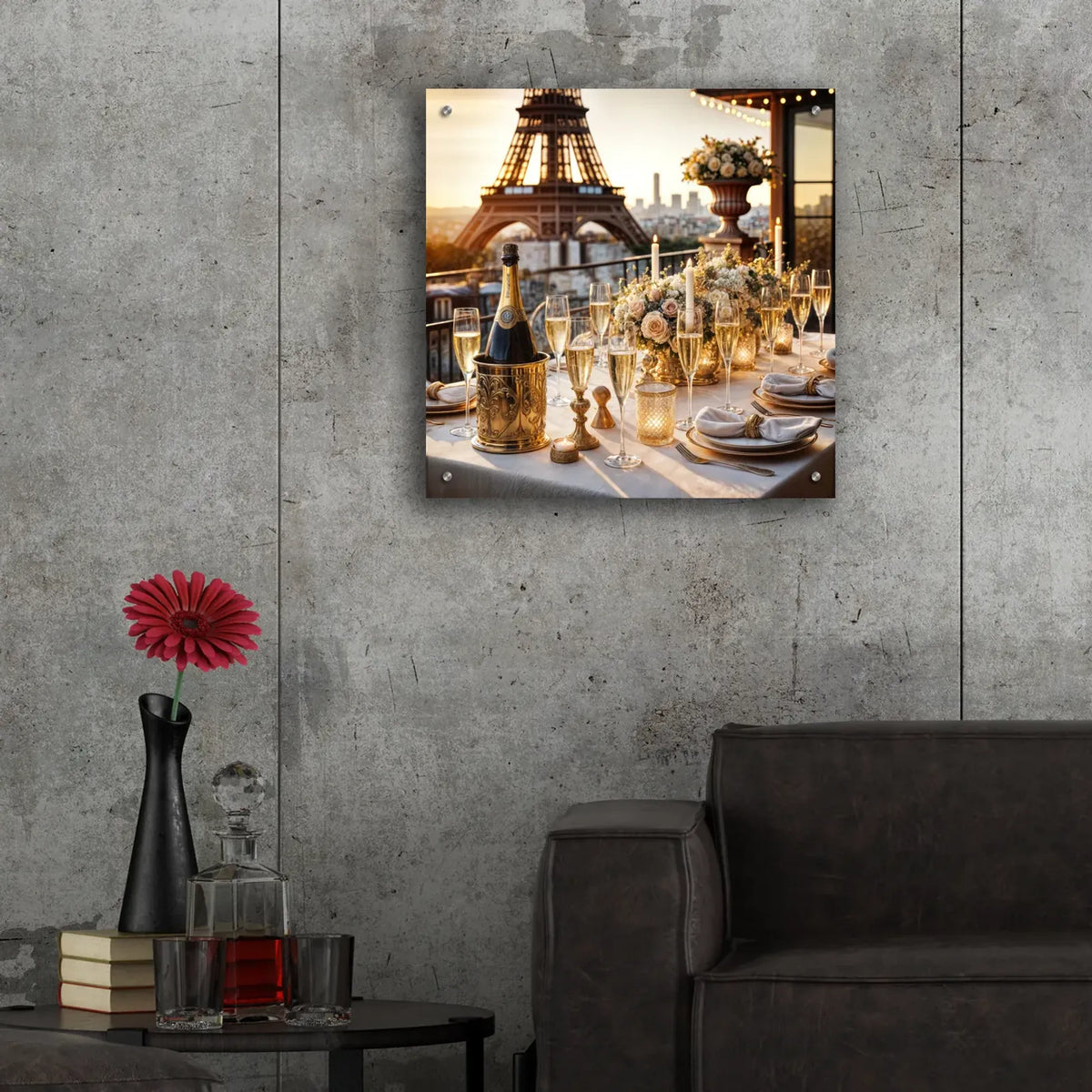Dinner In Paris by Rey Klimt - 24x24 acrylic wall art in a room