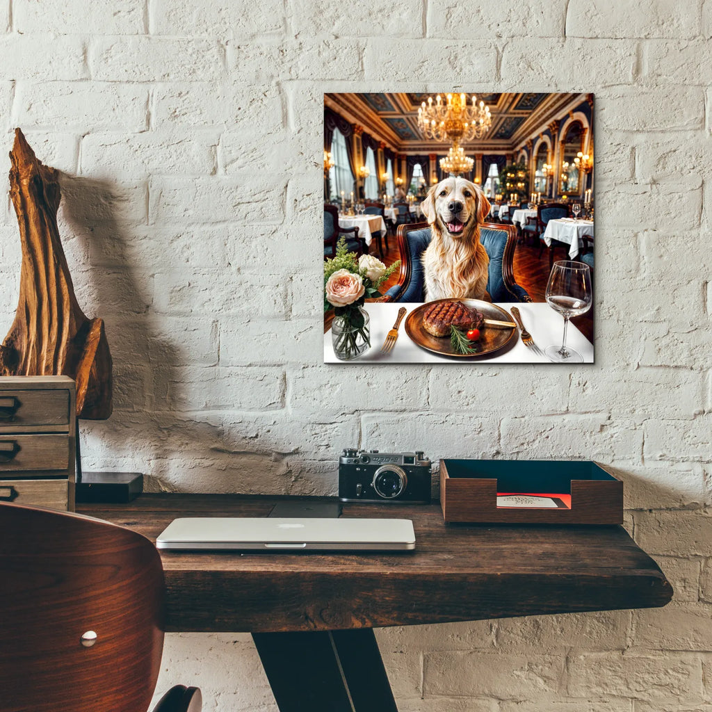 Dog Food Fancy by Rey Klimt - 12x12 acrylic wall art in a room