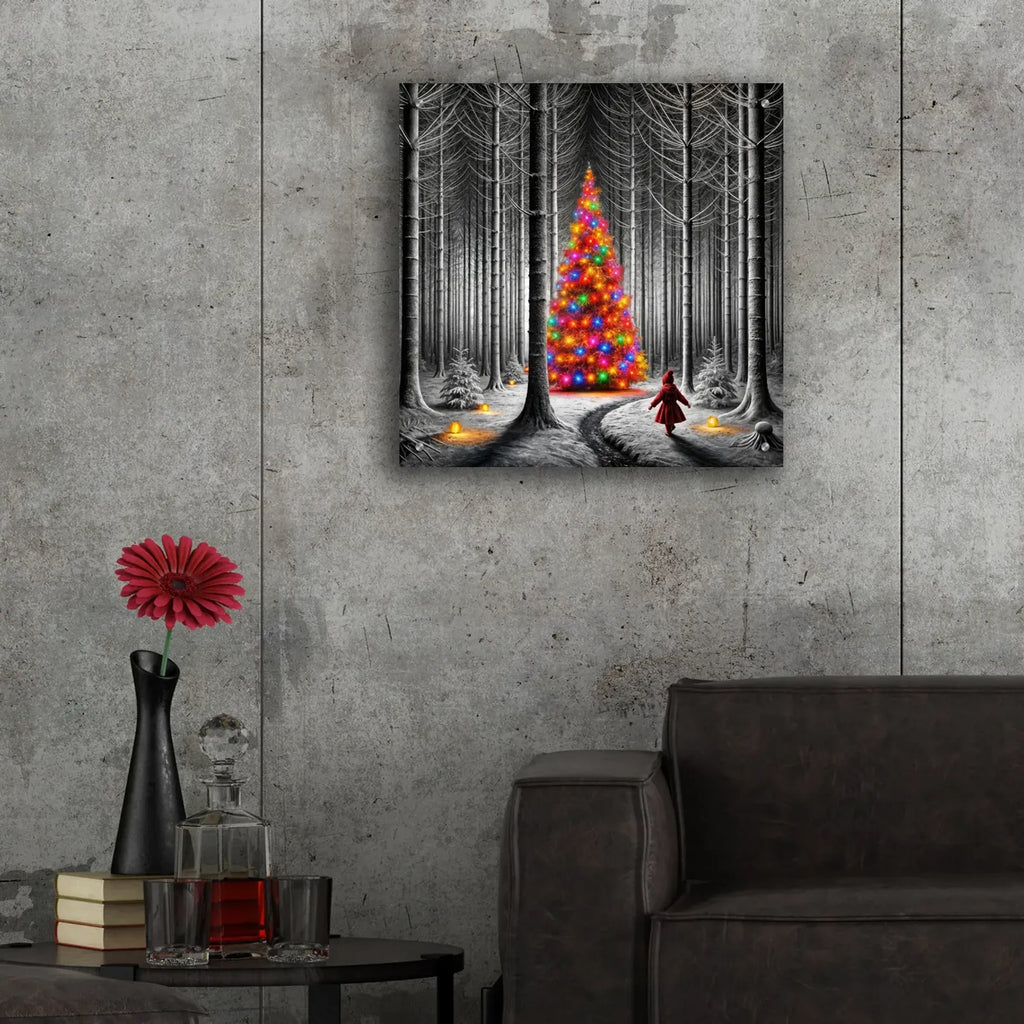 Dramatic Christmas Forest by Rey Klimt - 24x24 acrylic wall art in a room