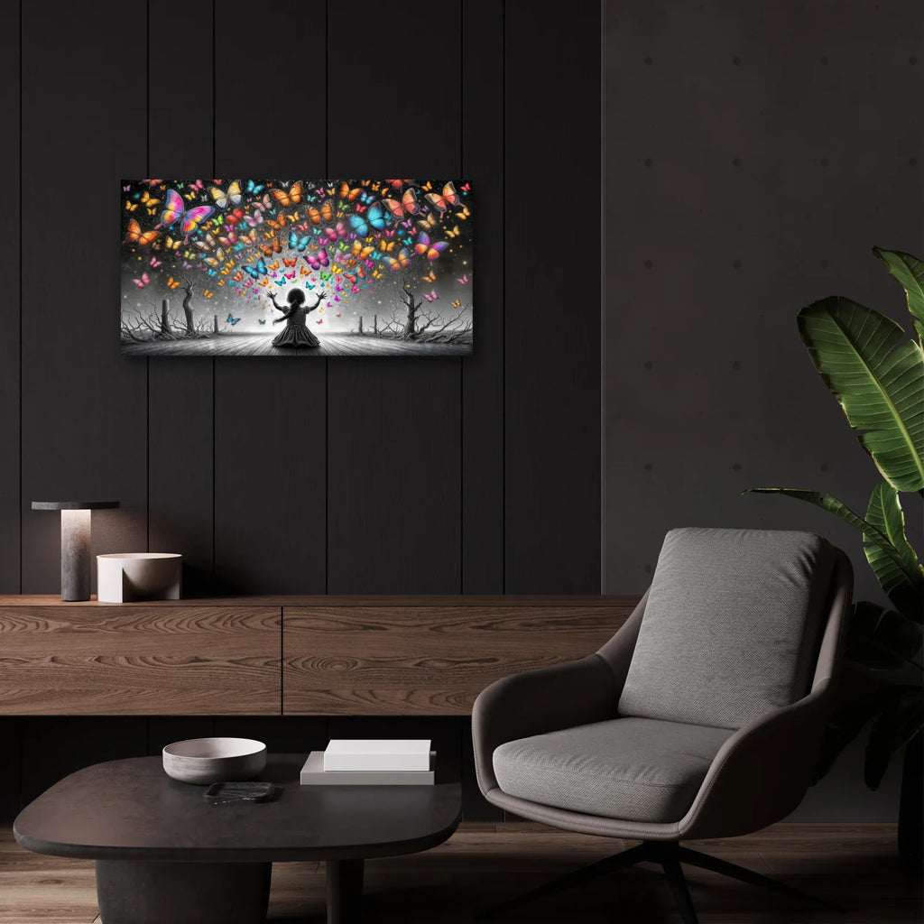 Flight Of Butterflies by Rey Klimt - 24x12 acrylic wall art in a room