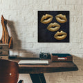 Gold Kisses Mosaic by Rey Klimt - 12x12 acrylic wall art in a room