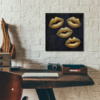 Gold Kisses Mosaic by Rey Klimt - 12x12 acrylic wall art in a room