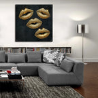 Gold Kisses Mosaic by Rey Klimt - 36x36 acrylic wall art in a room