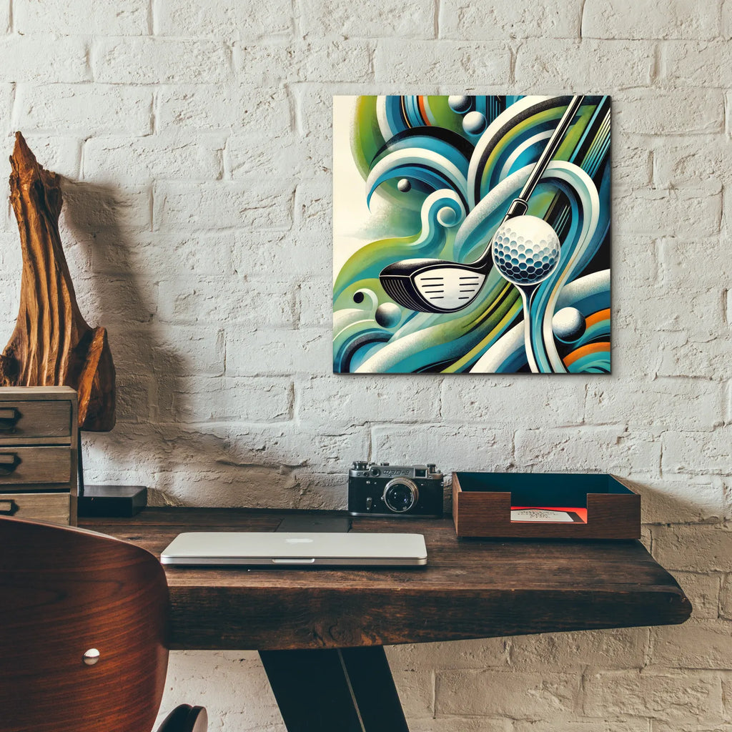 Golf Abstract by Rey Klimt - 12x12 acrylic wall art in a room