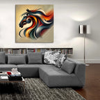 Horse Head Abstract by Rey Klimt - 36x36 acrylic wall art in a room