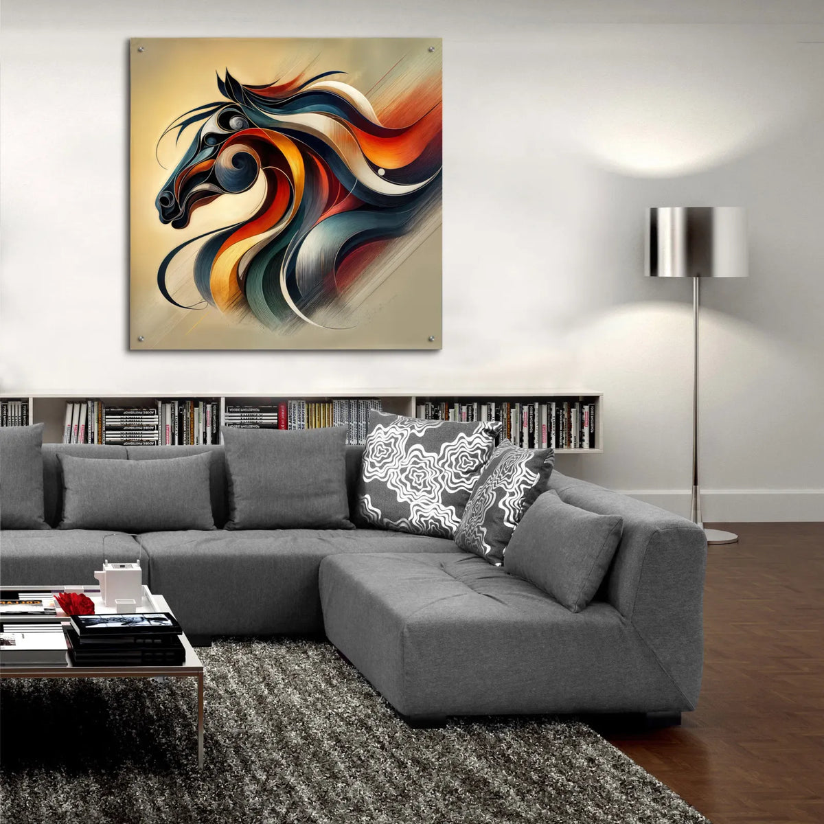 Horse Head Abstract by Rey Klimt - 36x36 acrylic wall art in a room