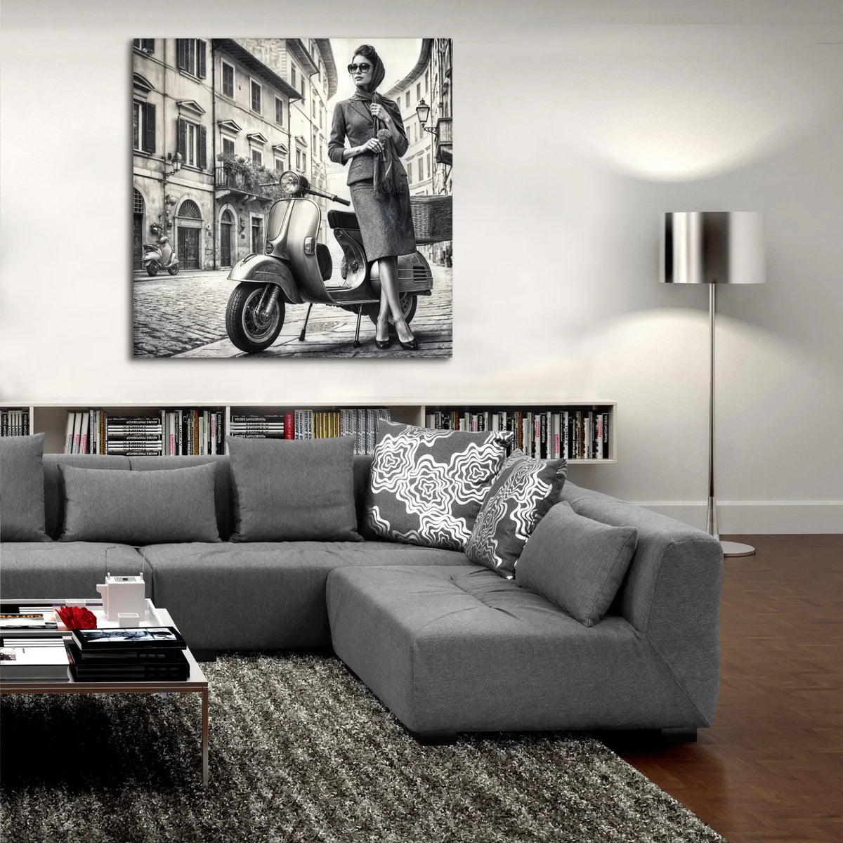 Italian Lady by Rey Klimt - 36x36 acrylic wall art in a room