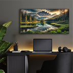 Lago D'antorno, Italian Dolomites by Rey Klimt - 48x24 acrylic wall art in a room