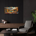 Lago Federa - Fall Landscape by Rey Klimt - 24x12 acrylic wall art in a room