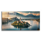Lake Bled Island, Slovenia, Mountains by Rey Klimt acrylic glass wall art