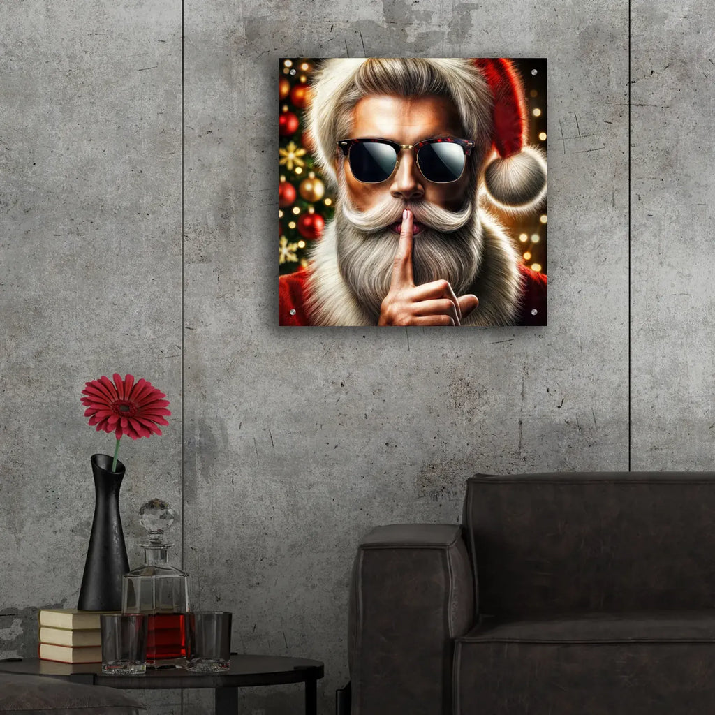 Modern Santas Secrets by Rey Klimt - 24x24 acrylic wall art in a room