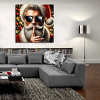 Modern Santas Secrets by Rey Klimt - 36x36 acrylic wall art in a room