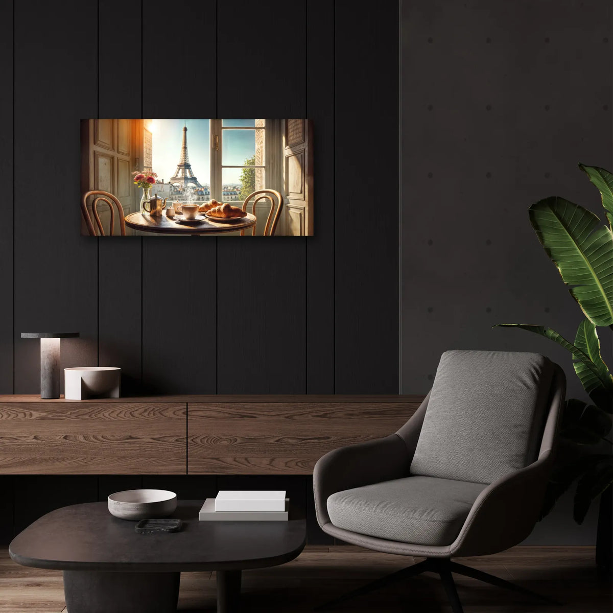 Morning Coffee In Paris by Rey Klimt - 24x12 acrylic wall art in a room