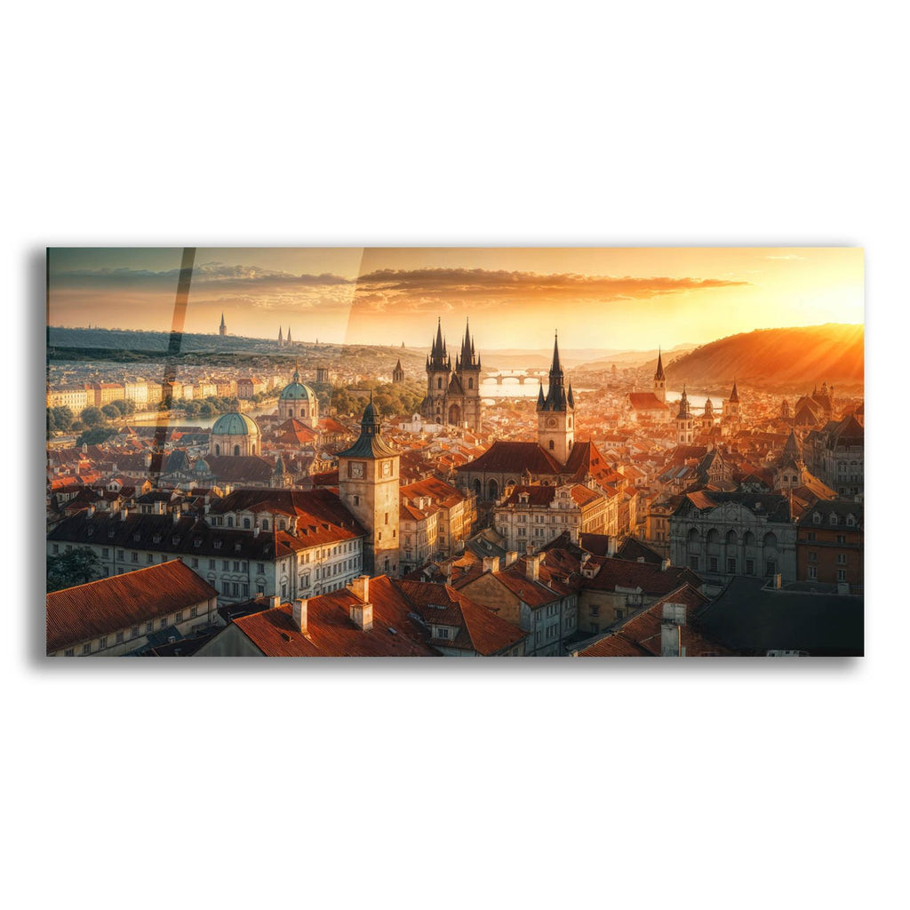 Prague Rooftops by Rey Klimt acrylic glass wall art