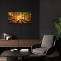 Sunrise In Fall Forest by Rey Klimt - 24x12 acrylic wall art in a room