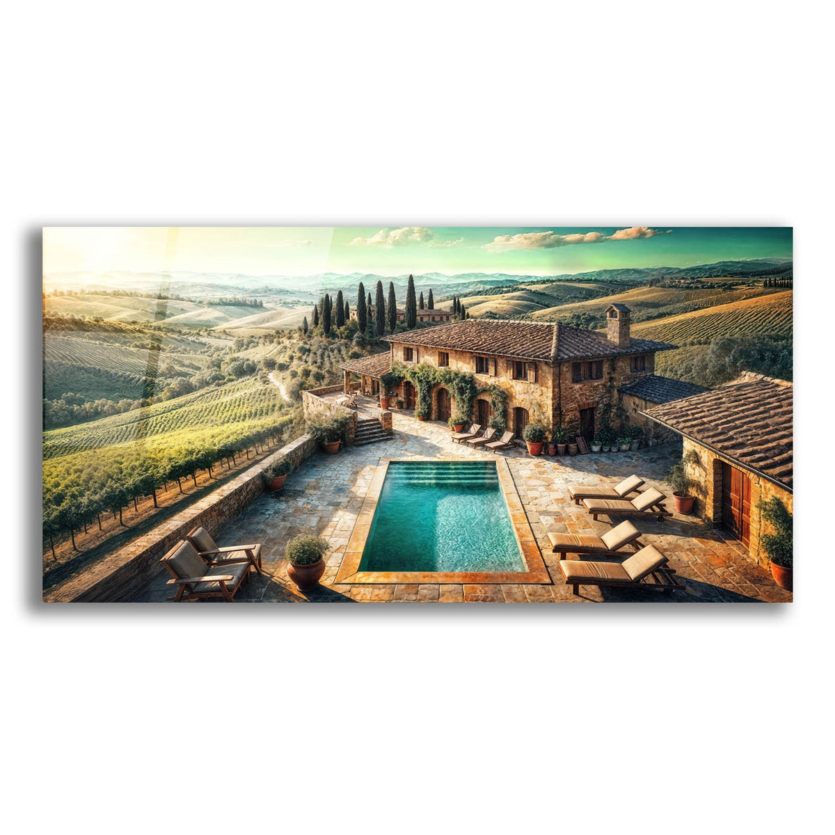 Tuscany Vineyard by Rey Klimt acrylic glass wall art