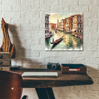 Venice Italy Watercolor Square by Rey Klimt - 12x12 acrylic wall art in a room